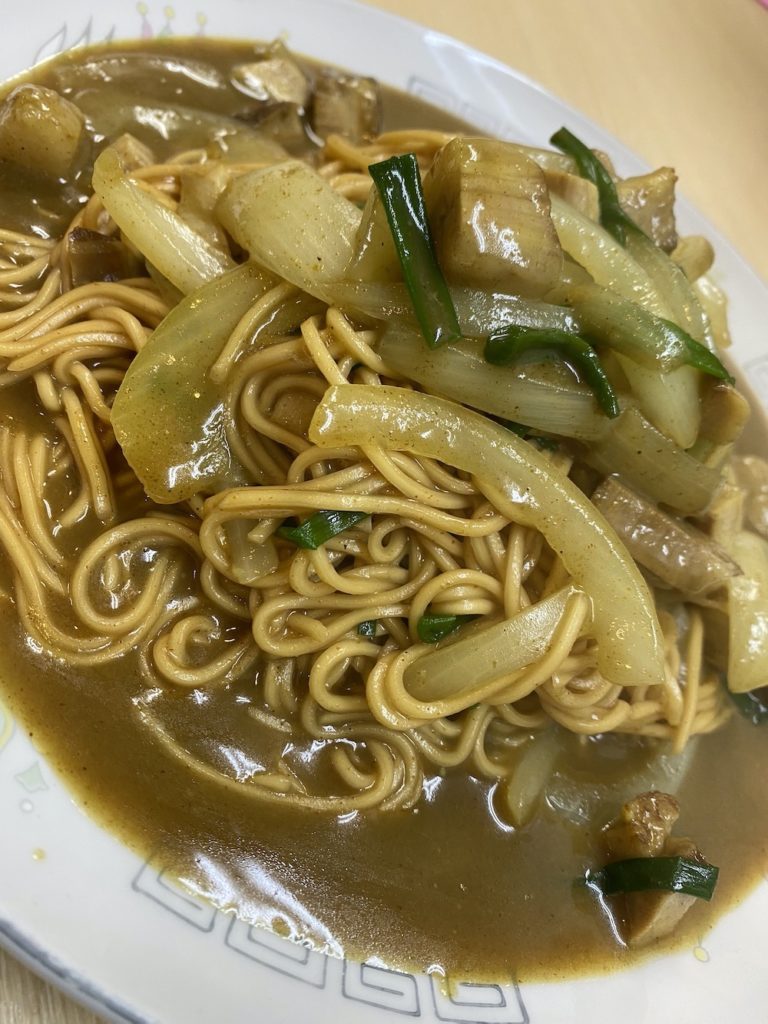 カレー焼きそば,中国料理,豚珍館,宮津,ソウルヌードル,ソウルフード,カレー焼きそばつゆだく,カレー焼きそばスパイシー