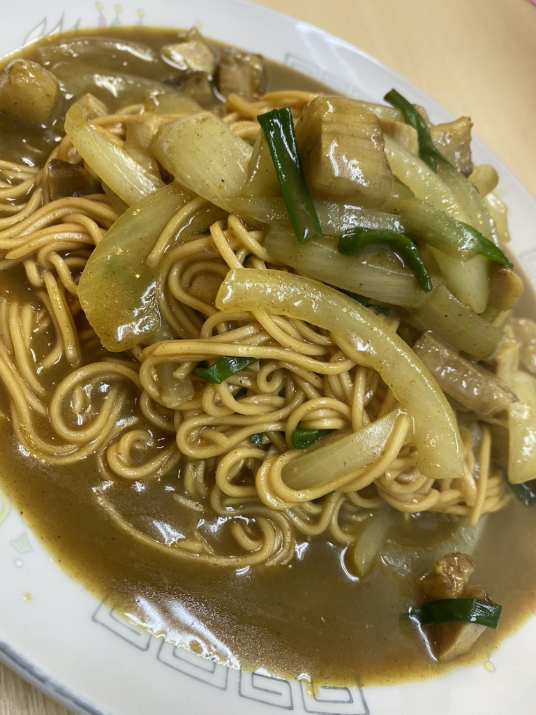 カレー焼きそば,中国料理,豚珍館,宮津,ソウルヌードル,ソウルフード,カレー焼きそばつゆだく,カレー焼きそばスパイシー