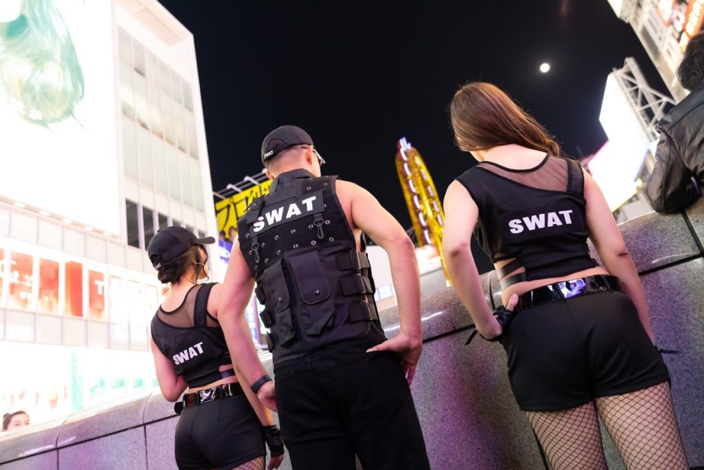 ハロウィン,コスプレ,SWAT,ひっかけ橋,戎橋,難波,心斎橋,福田健児,西畑里菜,rinanishihata,茉音,maaoopiin